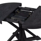 Mesa de comedor extensible retro Okak de 54 pulgadas, mesa plegable con hoja de 12 pulgadas, mesa redonda para comedor, sala de estar, cocina