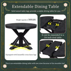 Mesa de comedor extensible retro Okak de 54 pulgadas, mesa plegable con hoja de 12 pulgadas, mesa redonda para comedor, sala de estar, cocina
