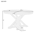 Mesa de comedor extensible retro Okak de 54 pulgadas, mesa plegable con hoja de 12 pulgadas, mesa redonda para comedor, sala de estar, cocina