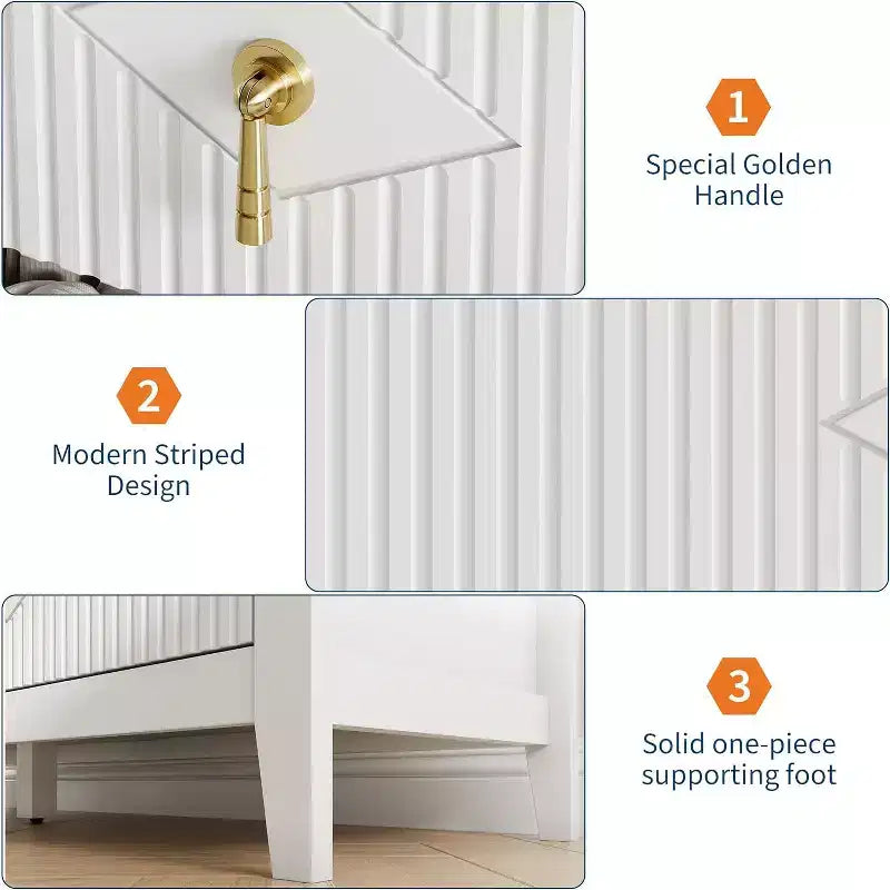 Cómoda para dormitorio con 7 cajones, cómoda moderna de 137 cm de ancho con tirador metálico, cómoda para TV, organizador de cajones de madera para dormitorio
