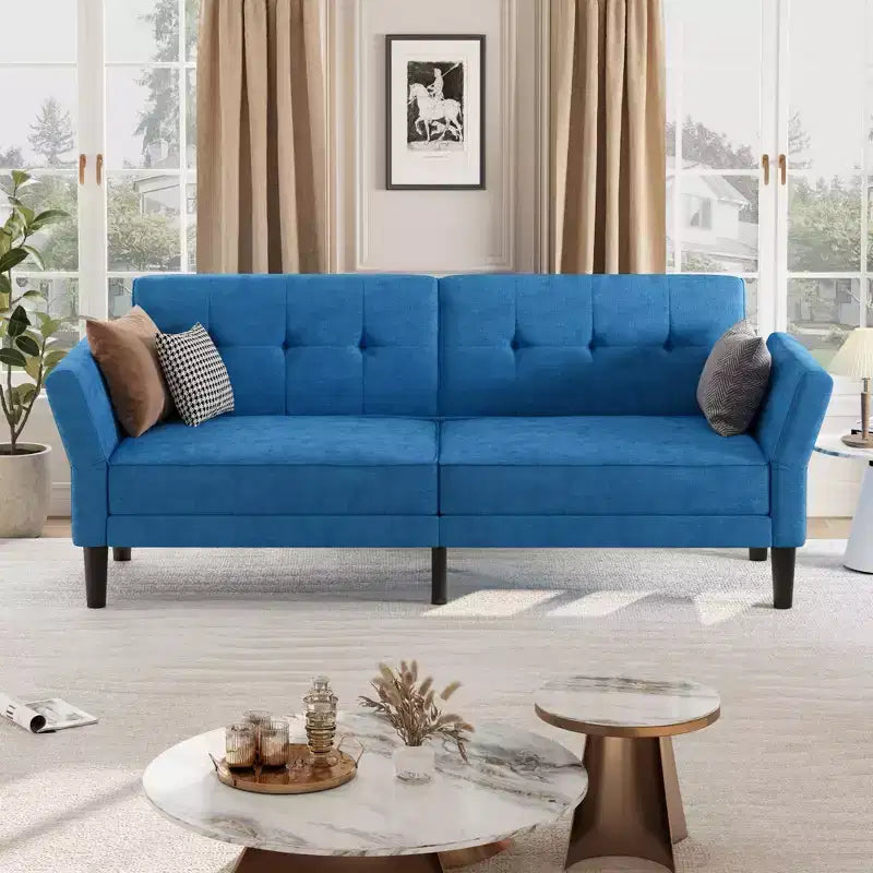 Sofá Cama Futón 89, Sofá Cama Convertible con Respaldo y Reposabrazos Ajustables, Sofá Cama Moderno para Sala de Estar, Dormitorio, Apartamentos