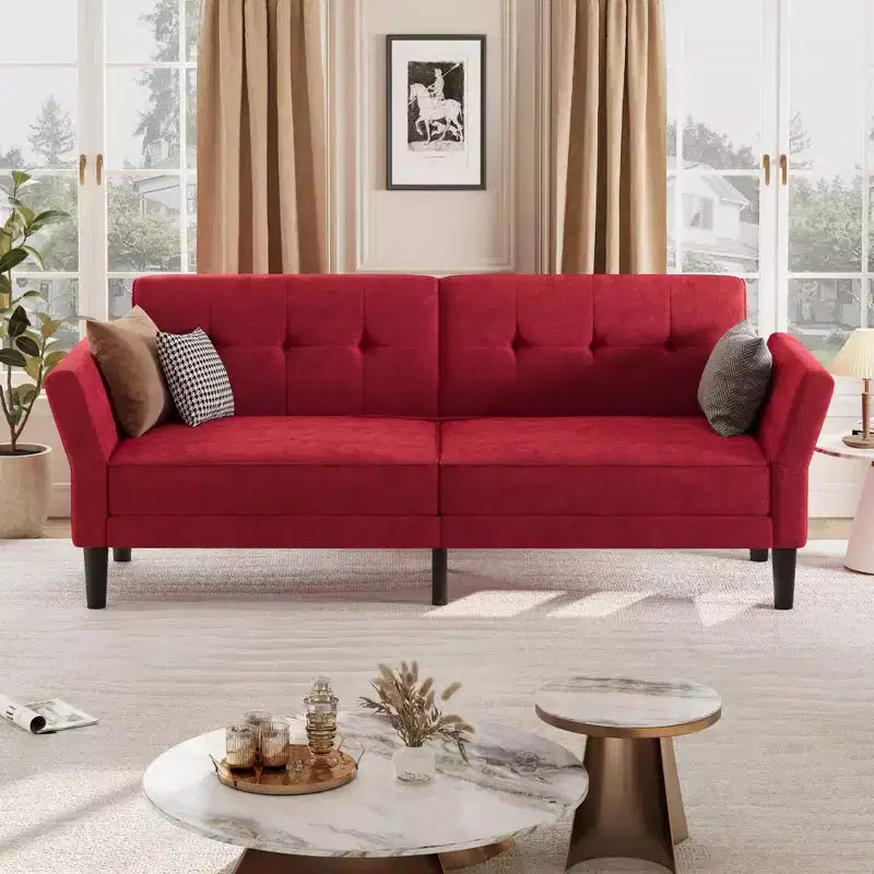 Sofá Cama Futón 89, Sofá Cama Convertible con Respaldo y Reposabrazos Ajustables, Sofá Cama Moderno para Sala de Estar, Dormitorio, Apartamentos