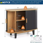 Aparador acanalado con puerta corredera, aparador moderno con estante ajustable para almacenamiento en múltiples habitaciones, diseño aerodinámico