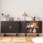 Aparador acanalado con puerta corredera, aparador moderno con estante ajustable para almacenamiento en múltiples habitaciones, diseño aerodinámico