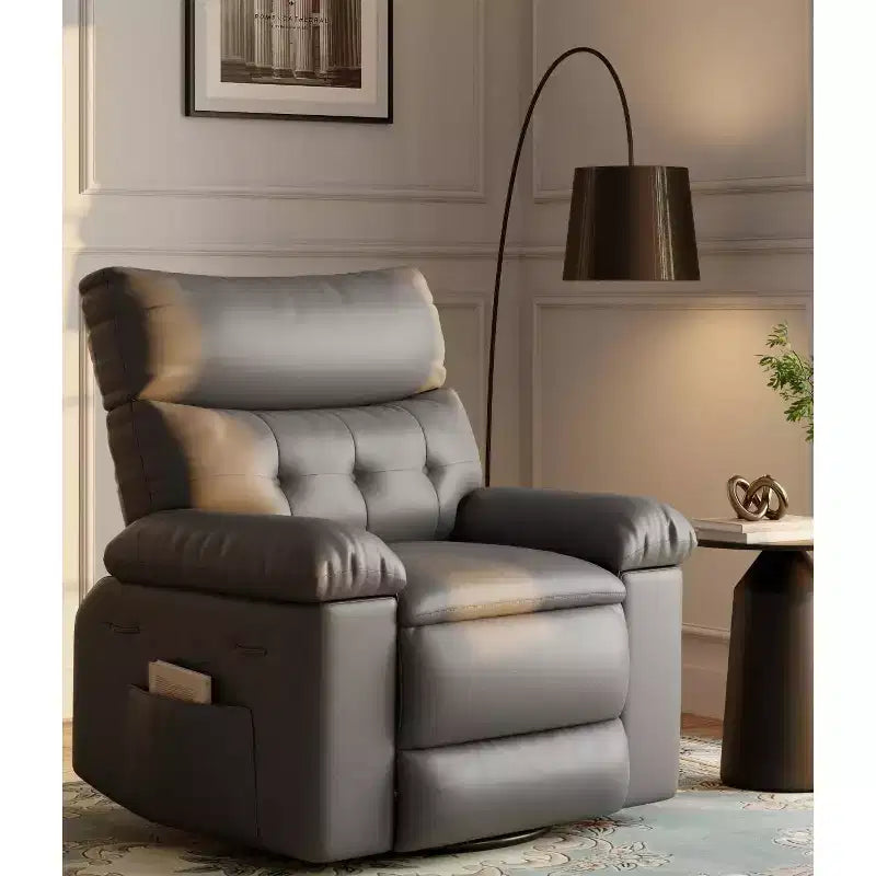 27 Sillón reclinable grande, mecedora giratoria 360 con calor y masaje (para sala de estar/dormitorio/cuarto de bebé)