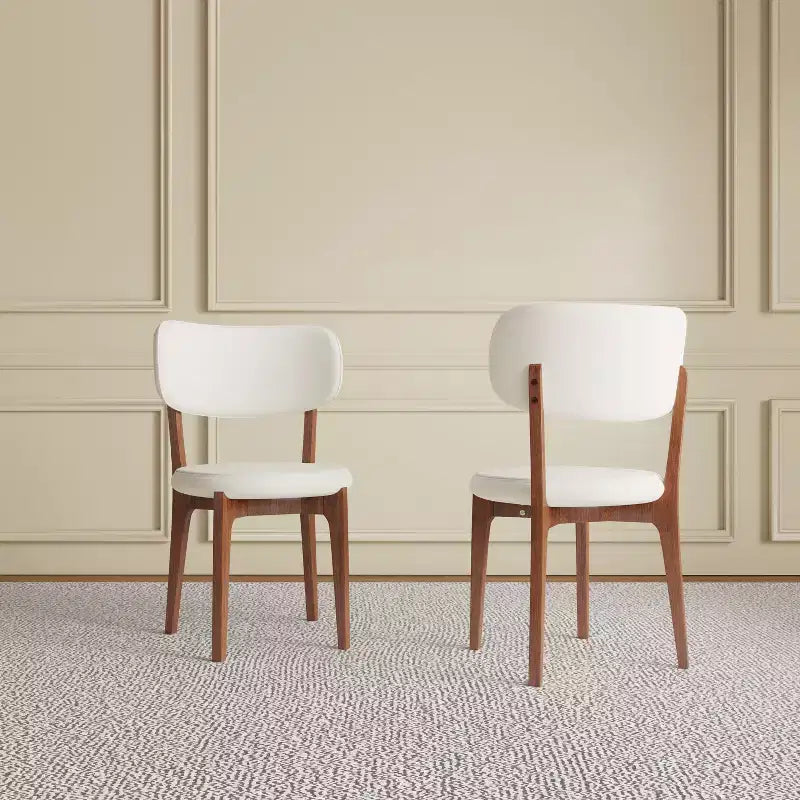 Okak Sillas de comedor sin brazos de estilo moderno para el hogar, para cocina, comedor, de cuero sintético tapizadas, juego de 2