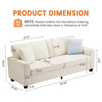 83 Sofá para sala de estar, cómodo sofá con asiento profundo, sofá moderno con reposabrazos anchos, funda extraíble, sofá de 3 plazas de forro polar tipo oso de peluche para dormitorio