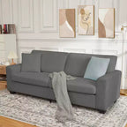 83 Sofá para sala de estar, cómodo sofá con asiento profundo, sofá moderno con reposabrazos anchos, funda extraíble, sofá de 3 plazas de forro polar tipo oso de peluche para dormitorio
