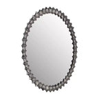 Espejo de pared redondo moderno con marco de metal decorativo - Espejo decorativo de vidrio para el hogar, la oficina, el dormitorio, la sala de estar - Acabado metálico - 29 Plata