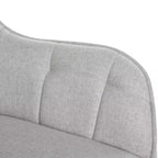 Sillón decorativo tapizado en tela, silla moderna de ocio para tocador con respaldo acolchado y cojín de asiento, sillón giratorio, silla auxiliar, gris