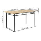 FurnitureR Juego de mesa de comedor de 7 piezas para 6 personas, mesa de cocina rectangular con 6 sillas de cuero PU de respaldo alto, cómodos juegos de mesa de comedor, haya