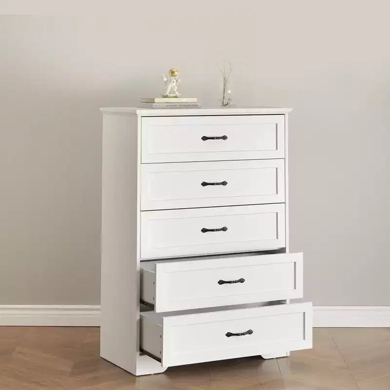 Cómoda de Madera de 6 Cajones para Dormitorio con Asas Metálicas Anchas, Cajonera Moderna de Estilo Rústico, Organizador de Almacenamiento para Dormitorio y Sala de Estar