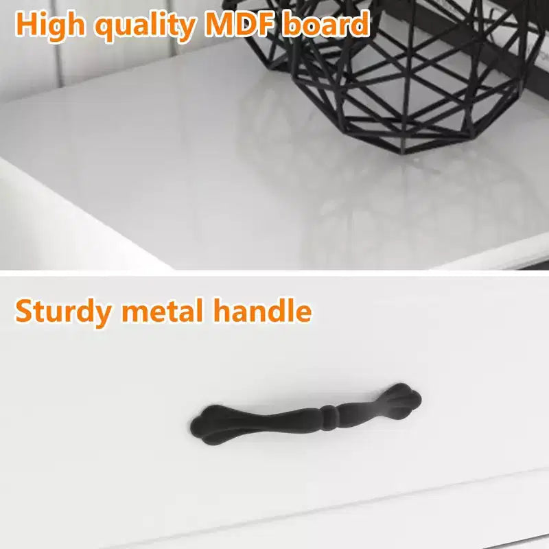 Cómoda de Madera de 6 Cajones para Dormitorio con Asas Metálicas Anchas, Cajonera Moderna de Estilo Rústico, Organizador de Almacenamiento para Dormitorio y Sala de Estar