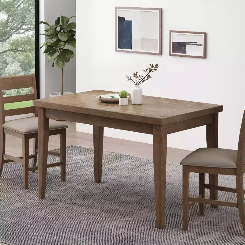 Mesa de comedor de altura de mostrador vintage Okak de 59.1 pulgadas con patas de madera, mesa de cocina con tablero grueso, mesa de centro para sala de estar, comedor