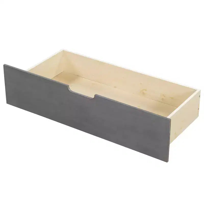 Estructura de diván individual con cajones de almacenamiento, diván de esquina en forma de L estilo rústico para dormitorio, gris