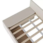 Cama de plataforma en forma de L Whisen Twin Size con almacenamiento envolvente y cajones, construcción robusta y duradera