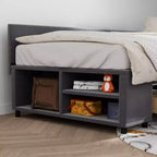 Cama de plataforma en forma de L Whisen Twin Size con almacenamiento envolvente y cajones, construcción robusta y duradera