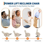 Sillón reclinable elevador con masaje y calor, reclinables eléctricos de gran tamaño, asiento para cine en casa con 2 portavasos laterales, sillón individual reclinable deslizante