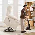 Sillón reclinable elevador con masaje y calor, reclinables eléctricos de gran tamaño, asiento para cine en casa con 2 portavasos laterales, sillón individual reclinable deslizante