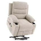 Sillón reclinable elevador con masaje y calor, reclinables eléctricos de gran tamaño, asiento para cine en casa con 2 portavasos laterales, sillón individual reclinable deslizante