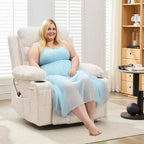 Sillón reclinable elevador con masaje y calor, reclinables eléctricos de gran tamaño, asiento para cine en casa con 2 portavasos laterales, sillón individual reclinable deslizante