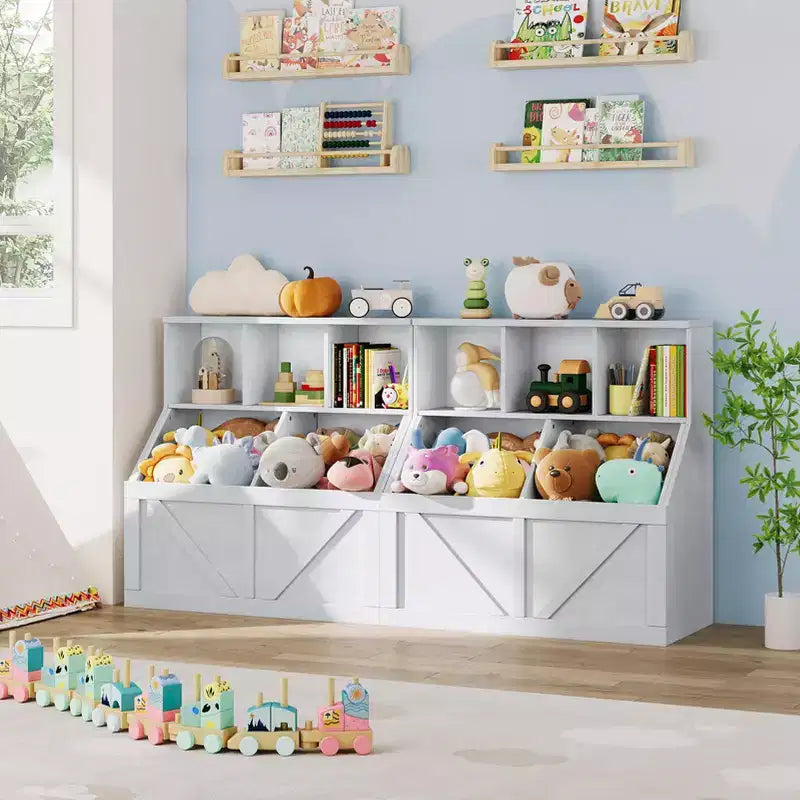 Organizador de almacenamiento de juguetes para niños, estantería y almacenamiento de juguetes para niños, organizador de juguetes de estantería para niños pequeños para habitaciones de niños, sala de juegos, dormitorio, guardería
