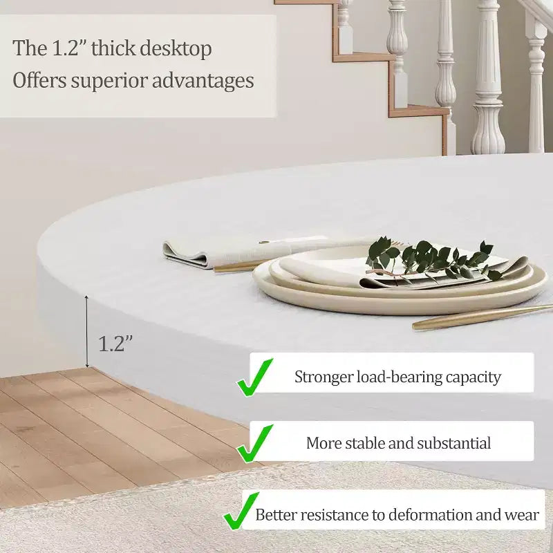 Mesa de comedor redonda COZONY de 47 pulgadas para 4 personas, mesa de cocina con pedestal de madera, base resistente y tapa de 4 secciones, mesa de comedor estilo rústico para salón