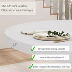 Mesa de comedor redonda COZONY de 47 pulgadas para 4 personas, mesa de cocina con pedestal de madera, base resistente y tapa de 4 secciones, mesa de comedor estilo rústico para salón