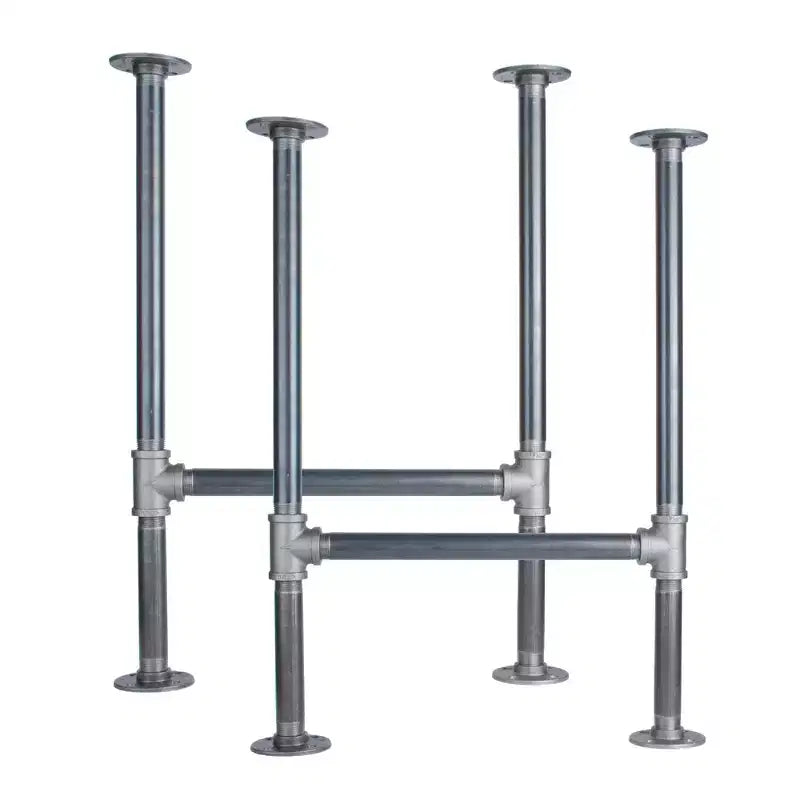 Pipe Decor 1 in. Heavy Duty H Round Flange Pipe Legs, for Restore Wood Dining Tabletops