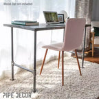 Patas de tubería con brida redonda en H de alta resistencia de Pipe Decor de 1 pulg., para restaurar tableros de mesa de comedor de madera