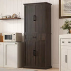 Armario de despensa de cocina con 71 LED, gabinete de almacenamiento estilo casa de campo con estantes en la puerta