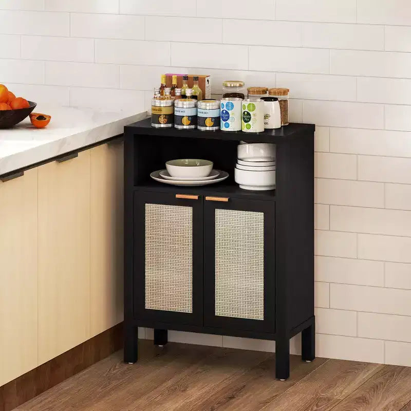 Aparador buffet con almacenaje, armario moderno auxiliar con estante ajustable, mueble bar