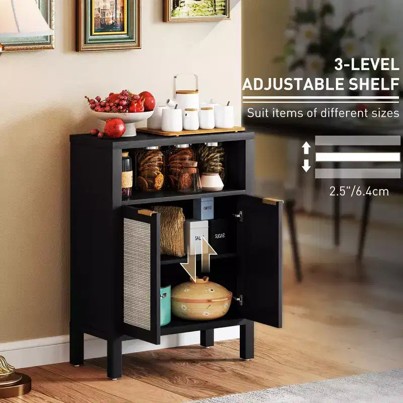 Aparador buffet con almacenaje, armario moderno auxiliar con estante ajustable, mueble bar