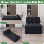 Sofá Cama Plegable, Sofá Cama Futón, Sillón Cama Convertible Futón, Almohada Colchón Plegable con Soporte Lumbar, Sofá Plegable Portátil, Individual