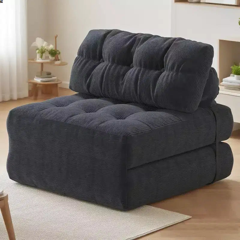 Sofá Cama Plegable, Sofá Cama Futón, Sillón Cama Convertible Futón, Almohada Colchón Plegable con Soporte Lumbar, Sofá Plegable Portátil, Individual