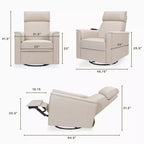 Sillón reclinable y planeador giratorio de lujo con calefacción y masaje Willa de Namesake