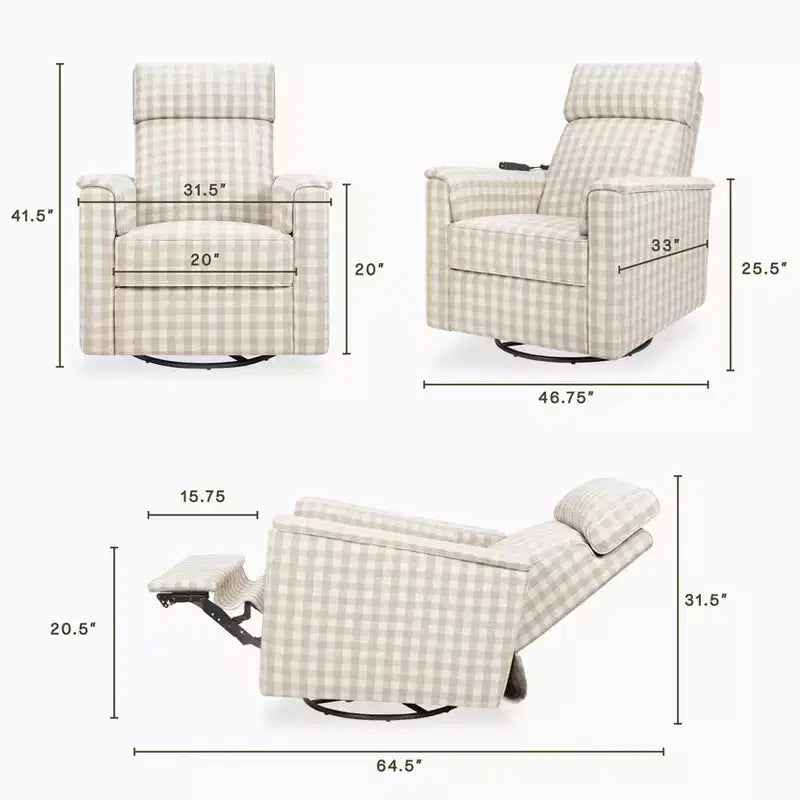 Sillón reclinable y planeador giratorio de lujo con calefacción y masaje Willa de Namesake