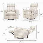 Sillón reclinable y planeador giratorio de lujo con calefacción y masaje Willa de Namesake