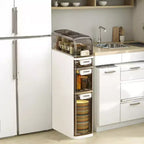 Mueble de almacenamiento de baño estrecho de 4 niveles, gabinete de baño angosto con cajones y caja de pañuelos, caja de almacenamiento delgada de plástico impermeable para espacios estrechos en la cocina