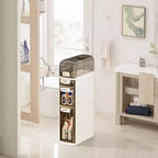 Mueble de almacenamiento de baño estrecho de 4 niveles, gabinete de baño angosto con cajones y caja de pañuelos, caja de almacenamiento delgada de plástico impermeable para espacios estrechos en la cocina