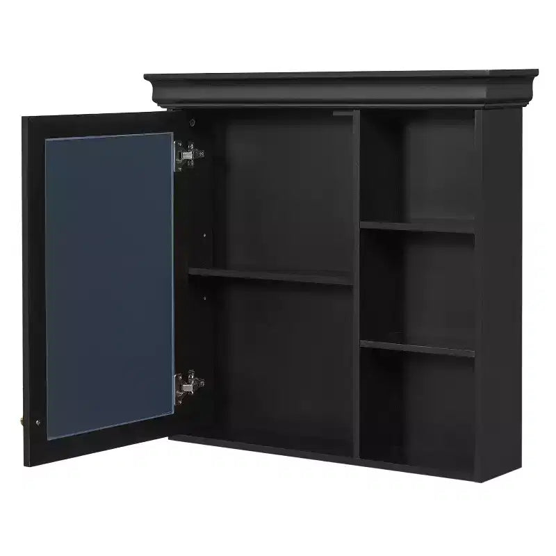 Botiquín rectangular FAMYYT de 76 cm de ancho x 71 cm de alto de MDF con espejo, estante ajustable, bisagras de cierre suave, estantes abiertos