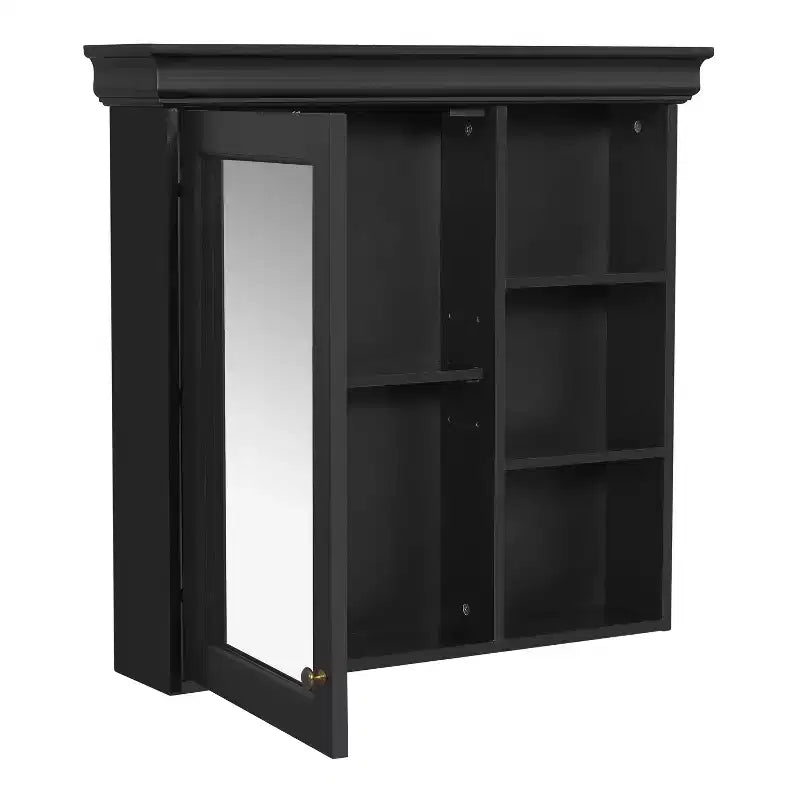 Botiquín rectangular FAMYYT de 76 cm de ancho x 71 cm de alto de MDF con espejo, estante ajustable, bisagras de cierre suave, estantes abiertos