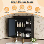 Botiquín rectangular FAMYYT de 76 cm de ancho x 71 cm de alto de MDF con espejo, estante ajustable, bisagras de cierre suave, estantes abiertos