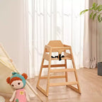 Sillas de comedor Whisen, silla elevadora para bebés, trona para bebés, doble madera maciza, fácil de limpiar