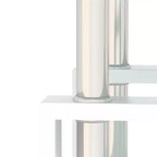 Mesa de centro cuadrada de cristal de 2 niveles con estante de almacenamiento, mesa de té moderna para sala de estar u oficina