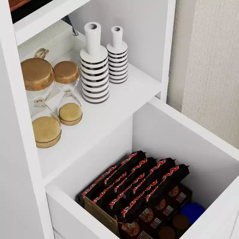 Mueble Alto y Delgado de Almacenamiento para Baño GDFStudio Fayette con Cajón y Estantes Ajustables