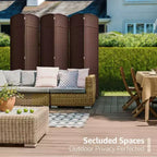 Separadores de ambientes Sorbus extra anchos de doble bisagra y 6 paneles - Biombos plegables de diseño de malla tejida a mano, divisor de pared para separación de ambientes