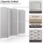 Separadores de ambientes Sorbus extra anchos de doble bisagra y 6 paneles - Biombos plegables de diseño de malla tejida a mano, divisor de pared para separación de ambientes