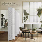 Separadores de ambientes Sorbus extra anchos de doble bisagra y 6 paneles - Biombos plegables de diseño de malla tejida a mano, divisor de pared para separación de ambientes