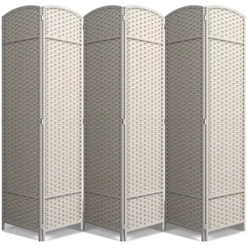 Sorbus Extra Wide Double Hinged 6 Panels Partition Room Dividers - Mesh Hand-Woven Design Folding Privacy Screens, Wall Divider for Room Separation